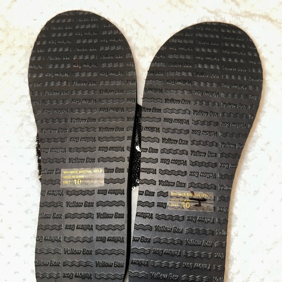 Yellow Box Black Sequin Flip Flops - Picture 2 of 2